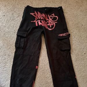 Size M Cargo Pants Black and Red